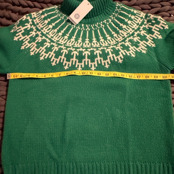 Tory Sport Court Green Mountain Fairisle Lambswool Sweater. Size Small.  NWT - Picture 7 of 10